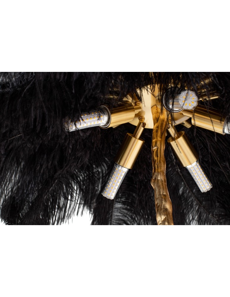 Floor lamps - King Home TIFFANY 175 floor lamp black brass/natural feathers (JL0019.BLACK) - product kolory-swiatla.pl 5
