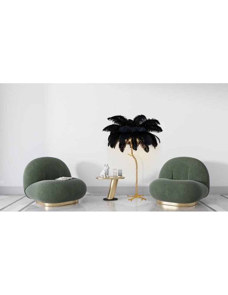 Floor lamps - King Home TIFFANY 175 floor lamp black brass/natural feathers (JL0019.BLACK) - product kolory-swiatla.pl 10
