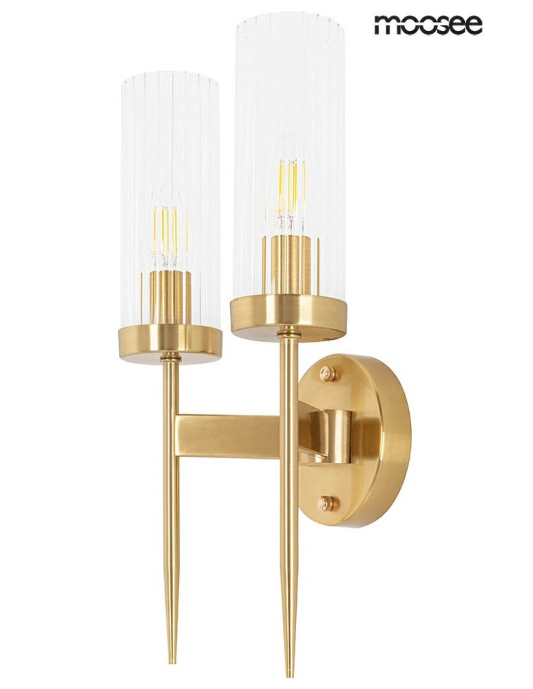 Glamour wall lamps - Moosee MOOSEE TORCH TWIN gold wall lamp (MSE010400199) - product kolory-swiatla.pl 1