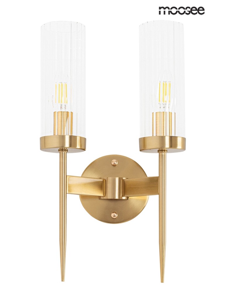 Glamour wall lamps - Moosee MOOSEE TORCH TWIN gold wall lamp (MSE010400199) - product kolory-swiatla.pl 2