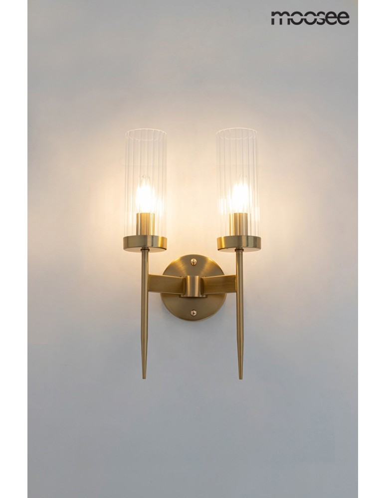 Glamour wall lamps - Moosee MOOSEE TORCH TWIN gold wall lamp (MSE010400199) - product kolory-swiatla.pl 6
