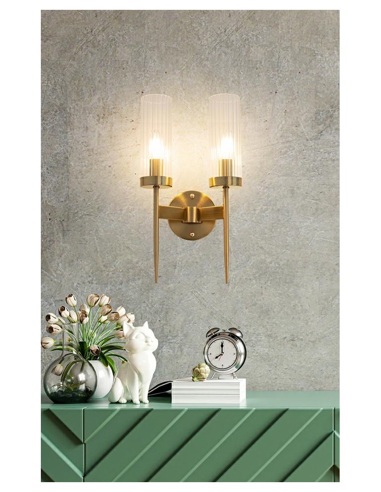 Glamour wall lamps - Moosee MOOSEE TORCH TWIN gold wall lamp (MSE010400199) - product kolory-swiatla.pl 9