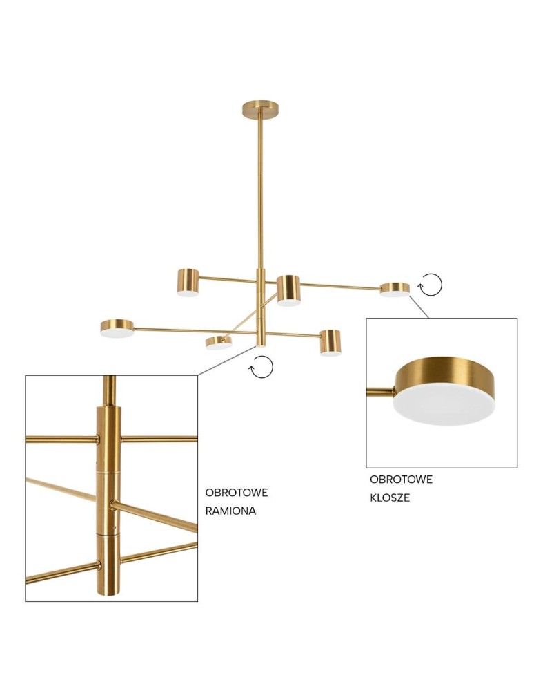 Pendant lamps - Moosee MOOSEE PIAZETTA gold pendant lamp (MSE010100124) - product kolory-swiatla.pl 8