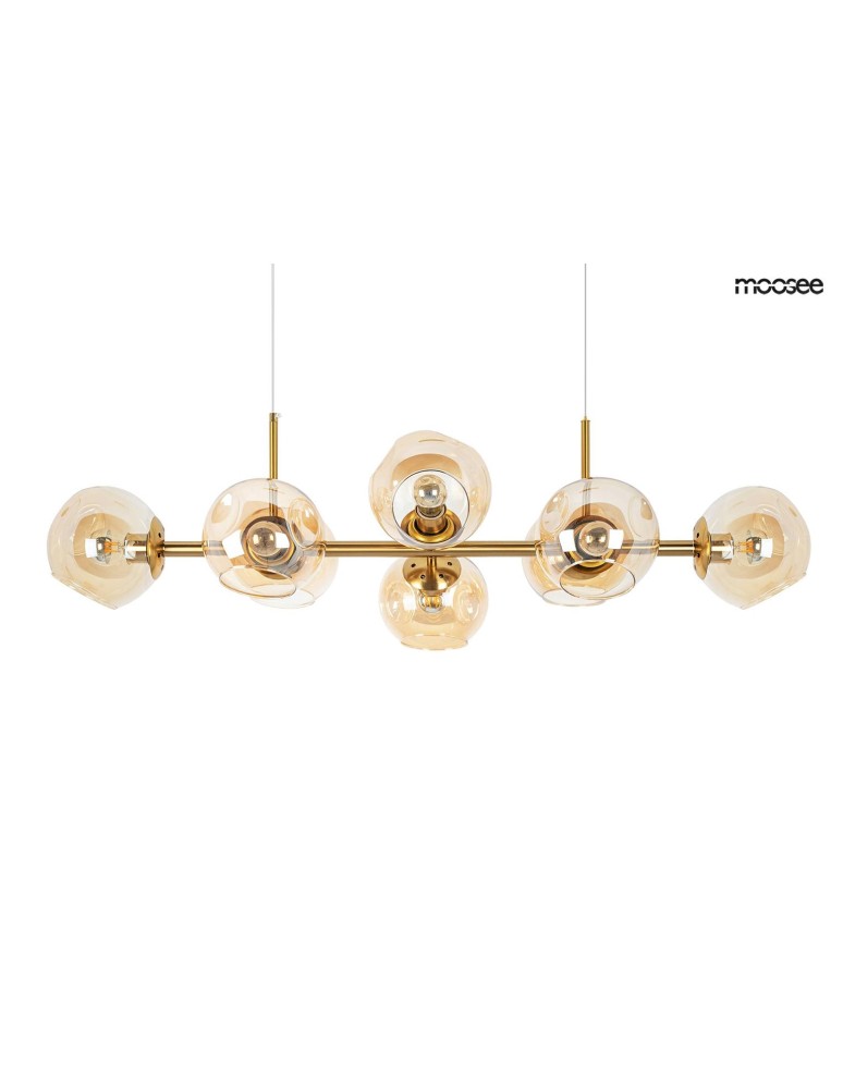 Pendant lamps - Moosee MOOSEE ROMEO GOLD gold / amber pendant lamp (MSE010100171) - product kolory-swiatla.pl 1