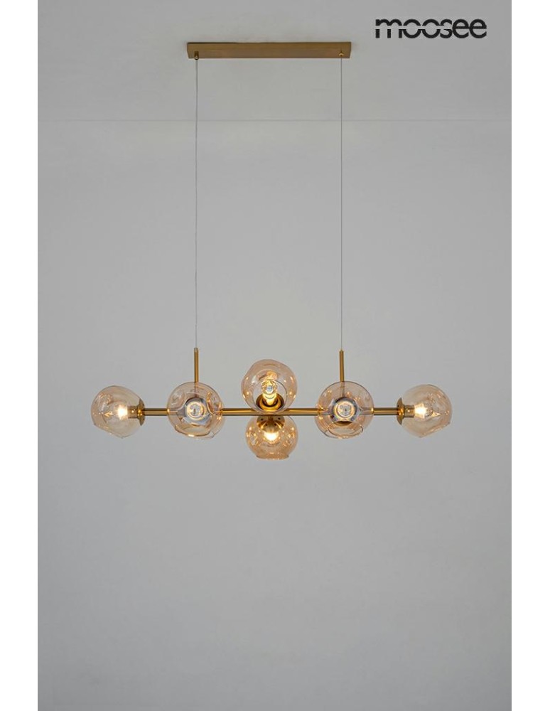 Pendant lamps - Moosee MOOSEE ROMEO GOLD gold / amber pendant lamp (MSE010100171) - product kolory-swiatla.pl 7