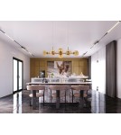 Pendant lamps - Moosee MOOSEE ROMEO GOLD gold / amber pendant lamp (MSE010100171) - product 8