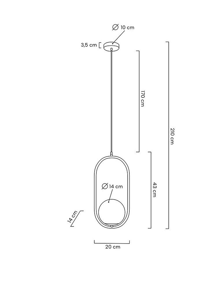 Pendant lamps spheres - MOOSEE AURELIA 40 gold pendant lamp (MSE010100301) - product kolory-swiatla.pl 8