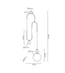 Designer pendant lamps - MOOSEE LIFT gold pendant lamp (MSE010100310) - product 7