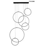 Pendant lamps circles - MOOSEE CIRCULO SIX pendant lamp black (MSE010100371) - product 1