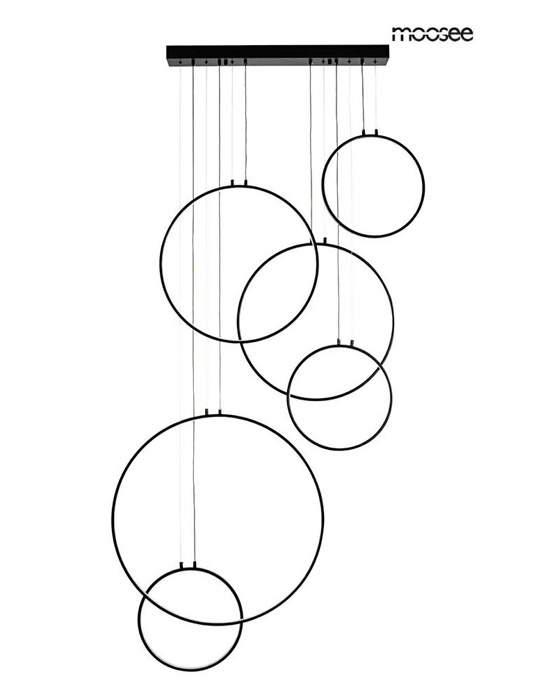 Pendant lamps circles - MOOSEE CIRCULO SIX pendant lamp black (MSE010100371) - product kolory-swiatla.pl 1