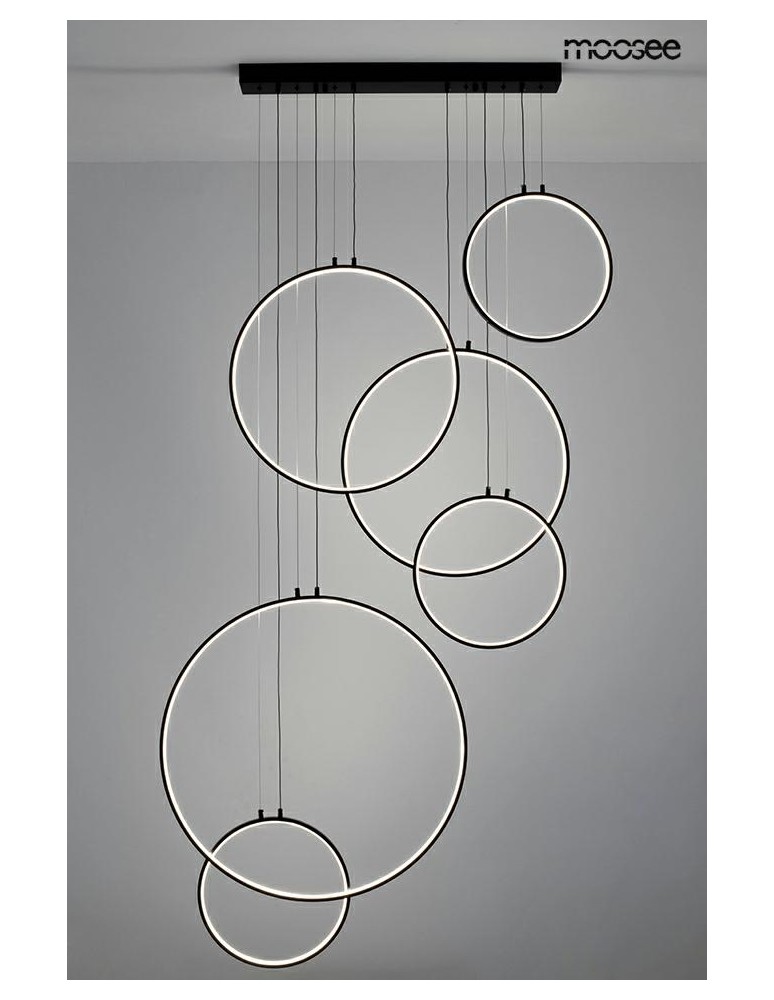 Pendant lamps circles - MOOSEE CIRCULO SIX pendant lamp black (MSE010100371) - product kolory-swiatla.pl 2