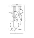 Pendant lamps circles - MOOSEE CIRCULO SIX pendant lamp black (MSE010100371) - product 9