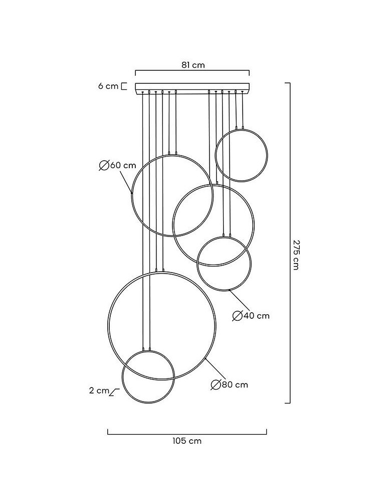 Pendant lamps circles - MOOSEE CIRCULO SIX pendant lamp black (MSE010100371) - product kolory-swiatla.pl 9