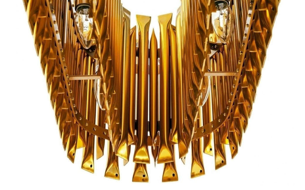 King Home Lampa wisząca GALLIANO LONG ciemne złoto - aluminium, stal węglowa (1162.S2)