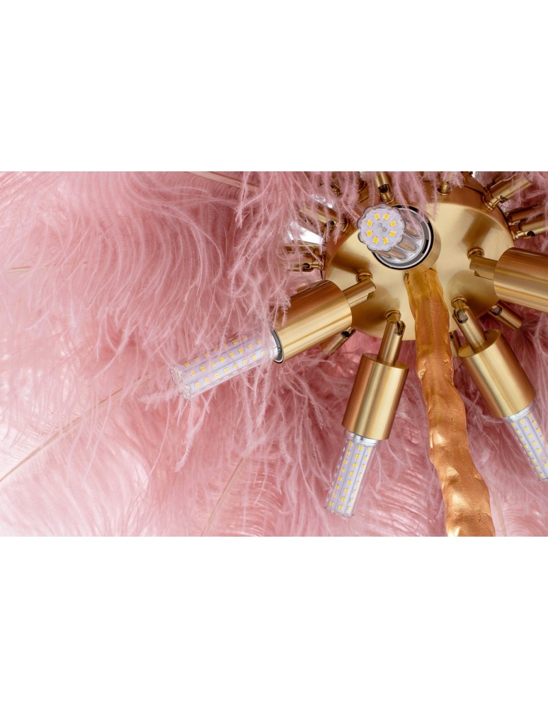 Floor lamps - King Home TIFFANY 175 floor lamp pink brass/natural feathers (JL0019.PINK) - product kolory-swiatla.pl 6