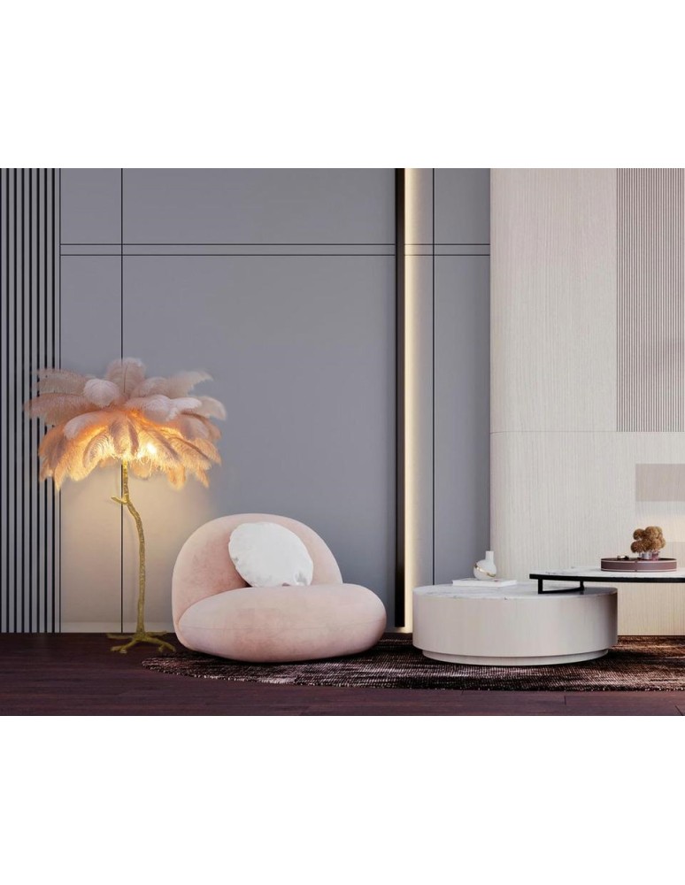 Floor lamps - King Home TIFFANY 175 floor lamp pink brass/natural feathers (JL0019.PINK) - product kolory-swiatla.pl 12
