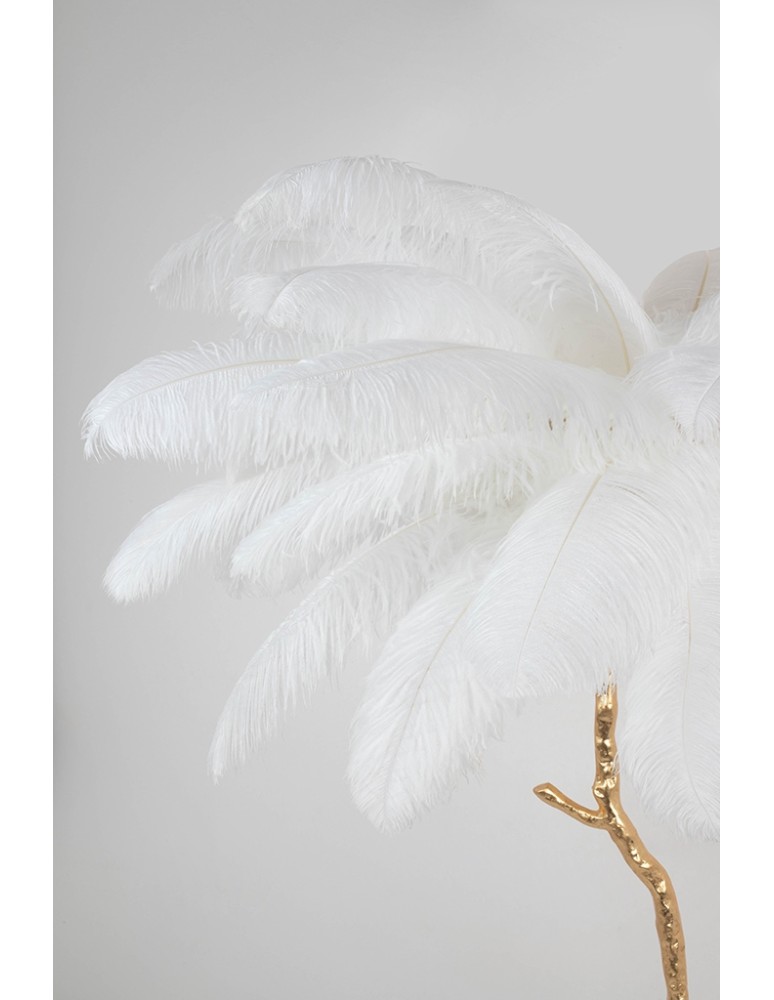 Floor lamps - King Home TIFFANY 175 floor lamp white brass/natural feathers (JL0019.WHITE) - product kolory-swiatla.pl 2