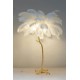 King Home Lampa podłogowa TIFFANY 175 biała mosiądz / naturalne pióra (JL0019.WHITE)