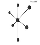 Designer wall lamps - MOOSEE SHADOW 6 wall lamp black (MSE010100247) - product 2