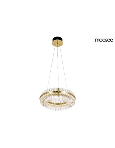 Moosee MOOSEE lampa wisząca SATURNUS 47 DUO złota - LED, kryształ, stal szczotkowana (MSE010100166)