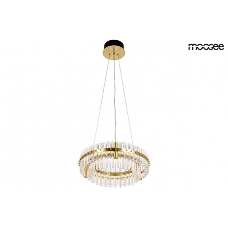 Moosee MOOSEE lampa wisząca SATURNUS 47 DUO złota - LED, kryształ, stal szczotkowana (MSE010100166)