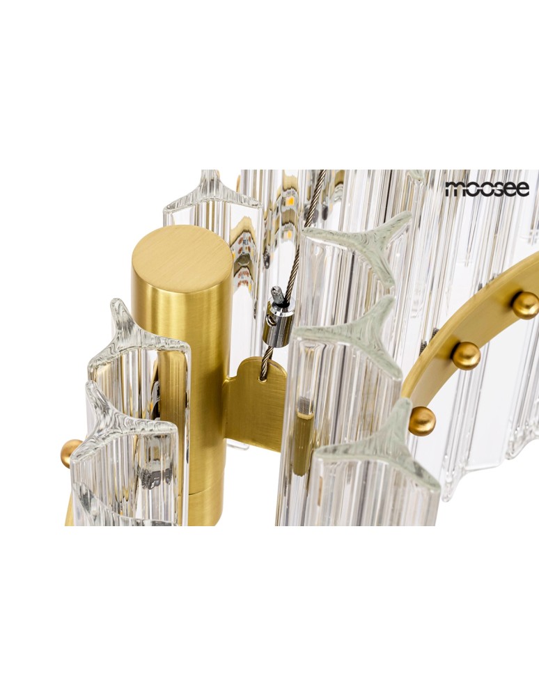 Glamour pendant lamps - Moosee MOOSEE pendant lamp SATURNUS 47 DUO gold - LED, crystal, brushed steel (MSE010100166) - product kolory-swiatla.pl 3