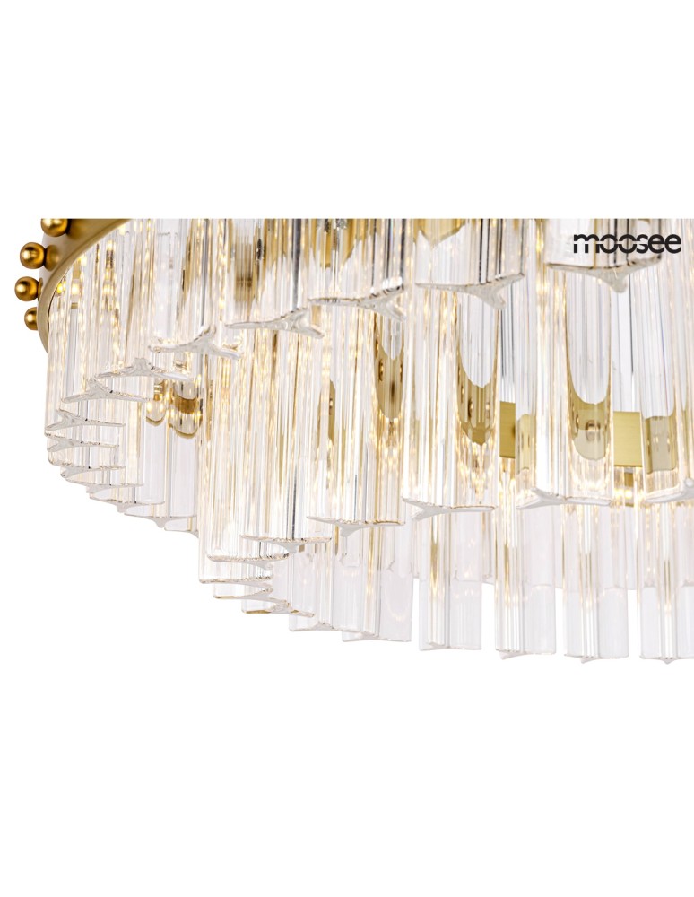 Glamour pendant lamps - Moosee MOOSEE pendant lamp SATURNUS 47 DUO gold - LED, crystal, brushed steel (MSE010100166) - product kolory-swiatla.pl 4