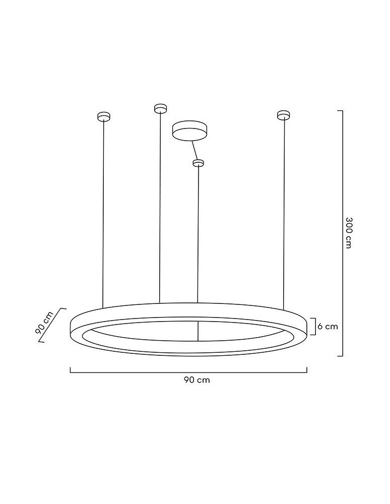 Pendant lamps circles - Moosee MOOSEE RING LUXURY 110 gold pendant lamp - LED, chrome gold (MSE010100110) - product kolory-swiatla.pl 6