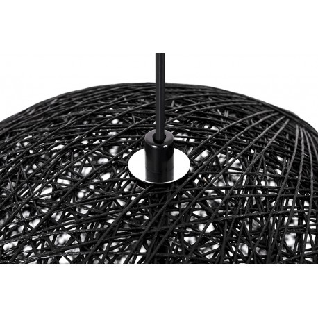 King Home Lampa wisząca LUNA 60 czarna - sznurek konopny (1027S-600.BLACK)