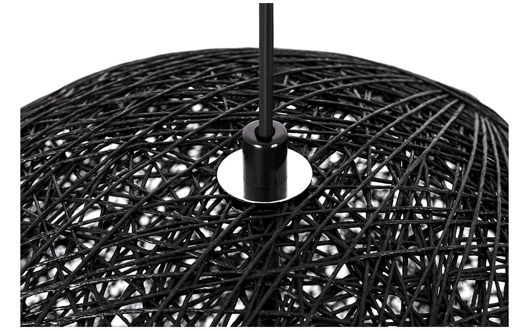 King Home Lampa wisząca LUNA 60 czarna - sznurek konopny (1027S-600.BLACK)