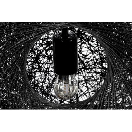 King Home Lampa wisząca LUNA 60 czarna - sznurek konopny (1027S-600.BLACK)