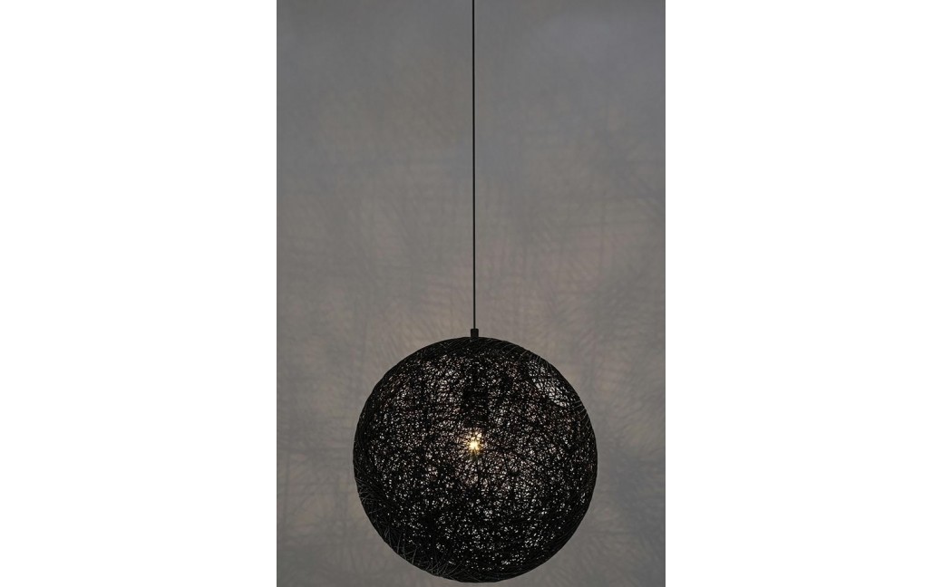 King Home Lampa wisząca LUNA 60 czarna - sznurek konopny (1027S-600.BLACK)