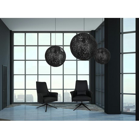 King Home Lampa wisząca LUNA 60 czarna - sznurek konopny (1027S-600.BLACK)