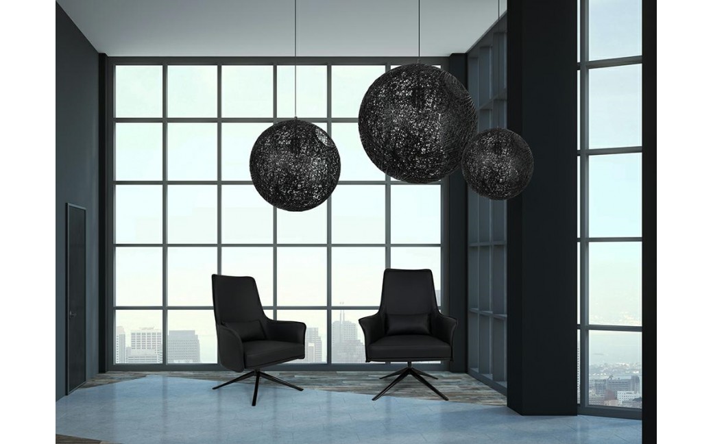 King Home Lampa wisząca LUNA 60 czarna - sznurek konopny (1027S-600.BLACK)