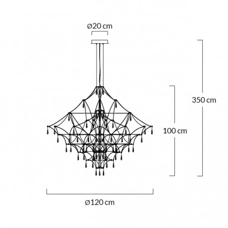 King Home Lampa wisząca CONSTELATION 120 - LED, stal szczotkowana (MD8186-1200)