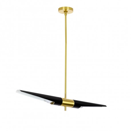 King Home Lampa wisząca APOLLO 1 czarna - szczotkowane złoto (MD21419-2M.BLACK.GD)