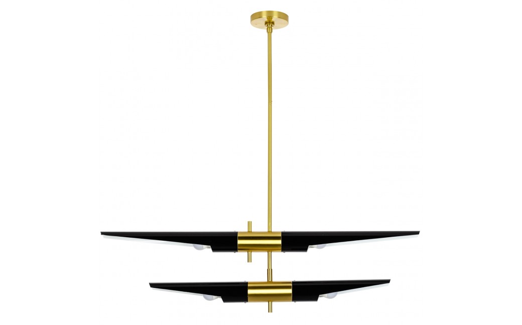 King Home Lampa wisząca APOLLO 2 czarna - szczotkowane złoto (MD21419-4M(2)BLACK.G)