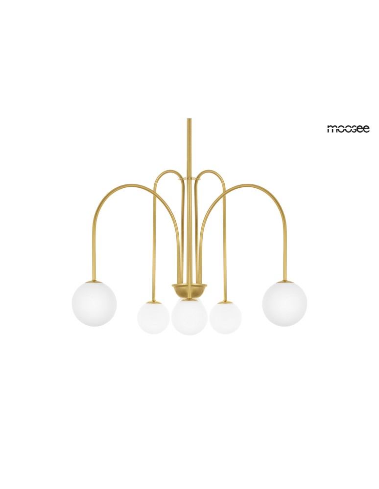 Glass sphere chandelier - MOOSEE NERI gold pendant lamp (MSE010100318) - product kolory-swiatla.pl 1