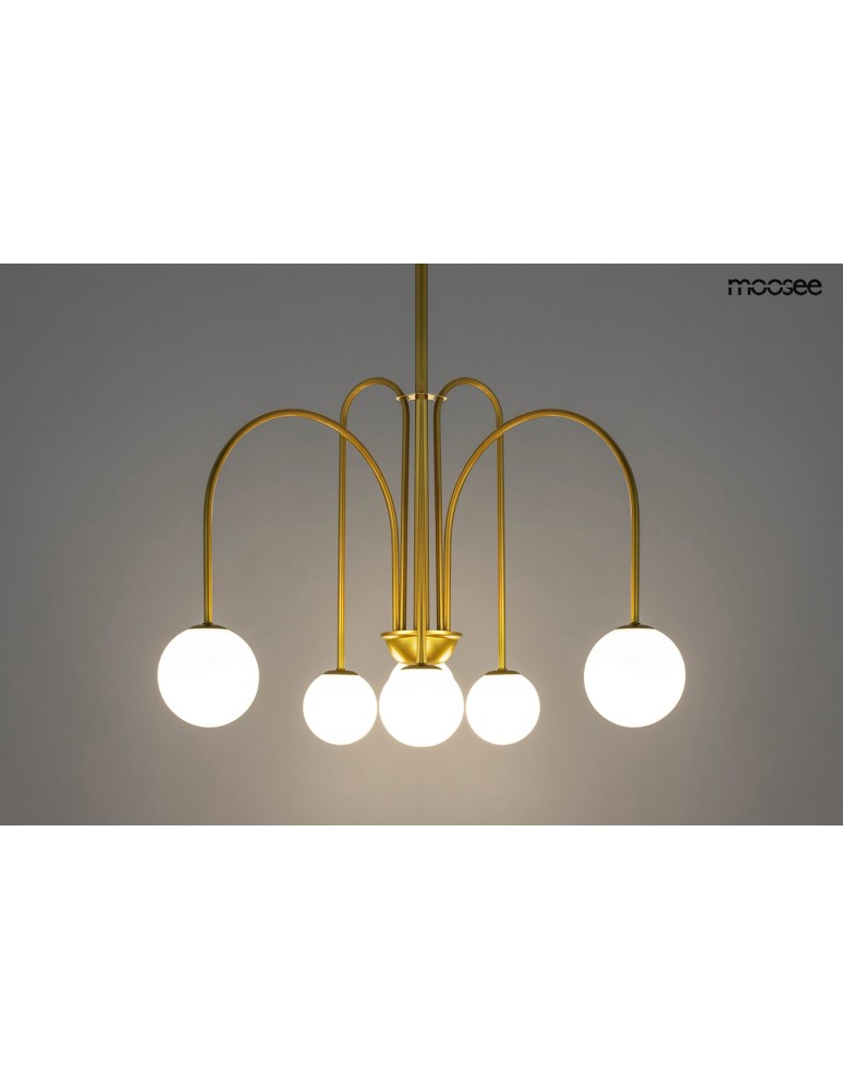 Glass sphere chandelier - MOOSEE NERI gold pendant lamp (MSE010100318) - product kolory-swiatla.pl 2