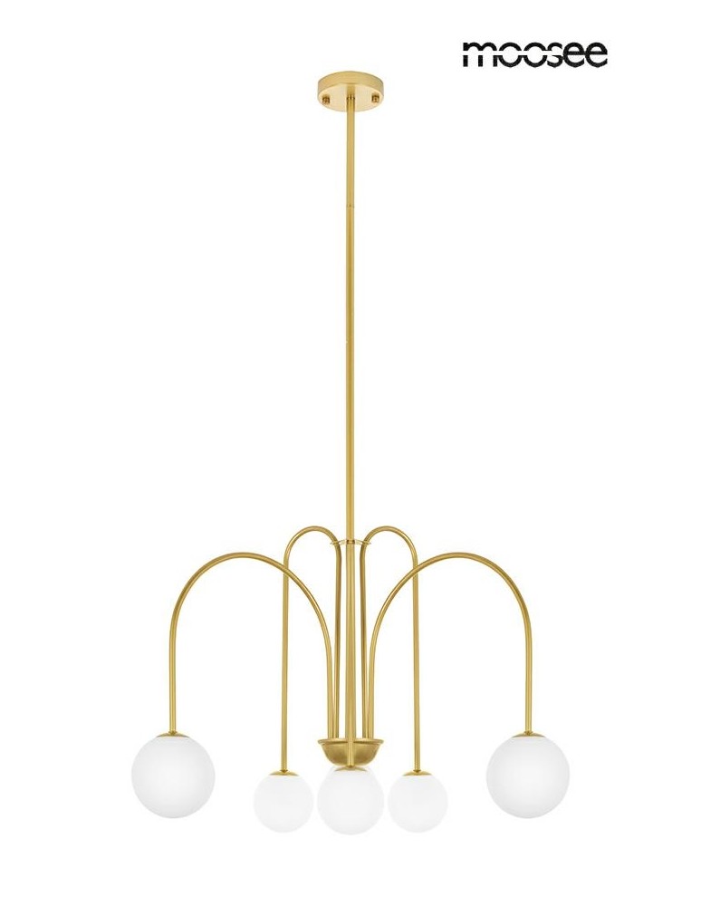 Glass sphere chandelier - MOOSEE NERI gold pendant lamp (MSE010100318) - product kolory-swiatla.pl 3