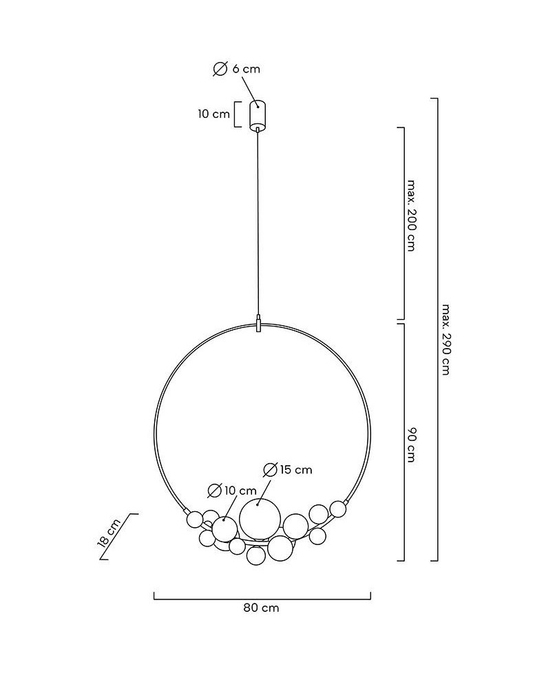 Pendant lamps spheres - MOOSEE ROCIO pendant lamp black (MSE010100340) - product kolory-swiatla.pl 9