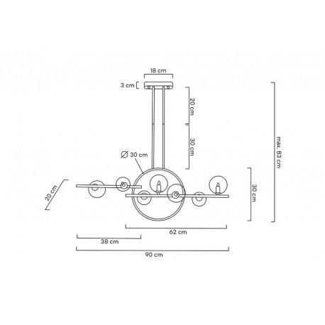 MOOSEE lampa wisząca ALURE LINE TWIN 90 czarna (MSE010100346)