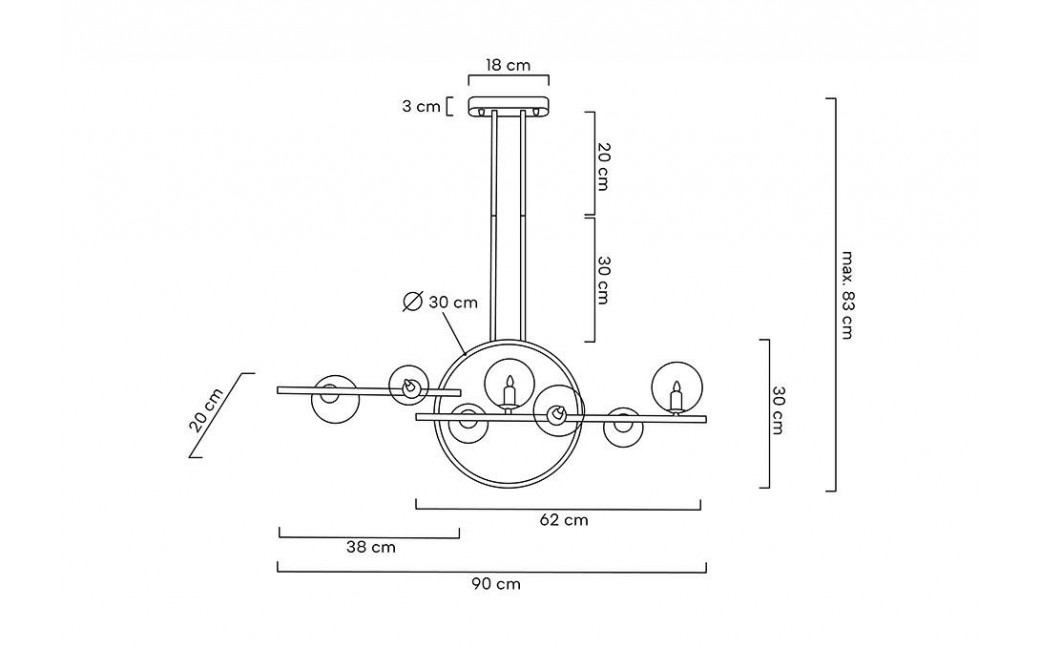 MOOSEE lampa wisząca ALURE LINE TWIN 90 czarna (MSE010100346)