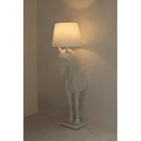 King Home Lampa podłogowa KOŃ HORSE STAND M biała - włókno szklane (JB001L.WHITE)