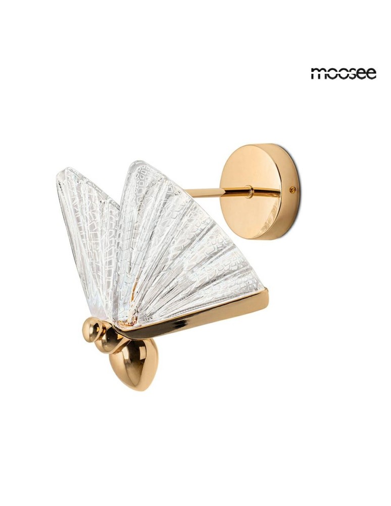 Designer wall lamps - MOOSEE BUTTERFLY M gold wall lamp (MSE010100324) - product kolory-swiatla.pl 1