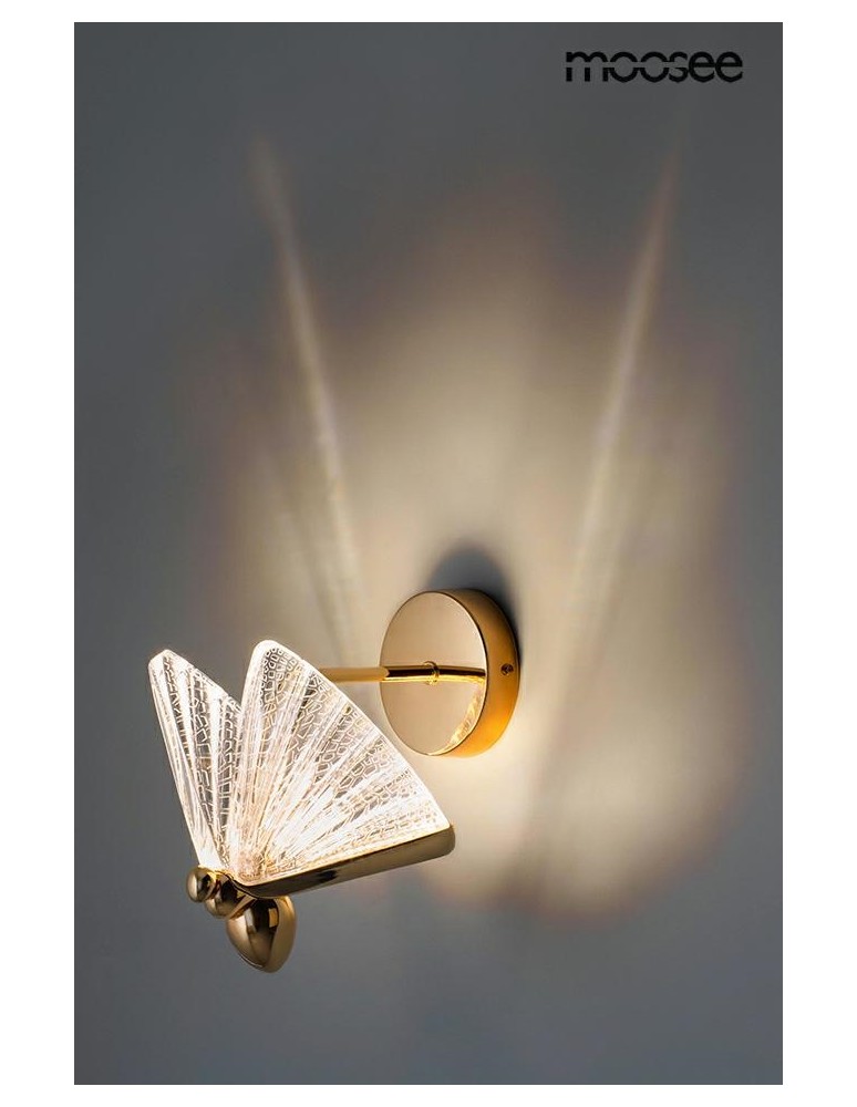 Designer wall lamps - MOOSEE BUTTERFLY M gold wall lamp (MSE010100324) - product kolory-swiatla.pl 2