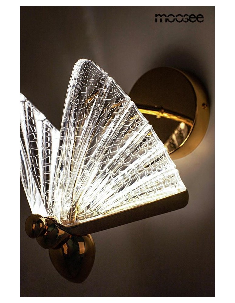 Designer wall lamps - MOOSEE BUTTERFLY M gold wall lamp (MSE010100324) - product kolory-swiatla.pl 6