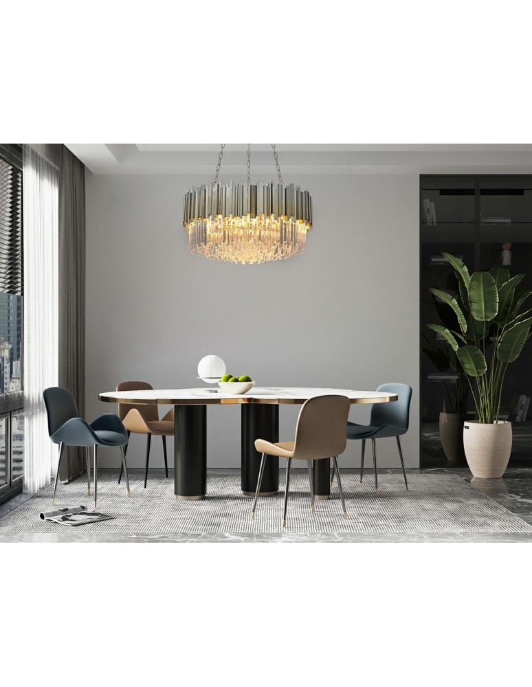 Glamour pendant lamps - King Home IMPERIAL SILVER 60 pendant lamp - steel, crystal (DW-D5688S.SILVER) - product kolory-swiatla.pl 5