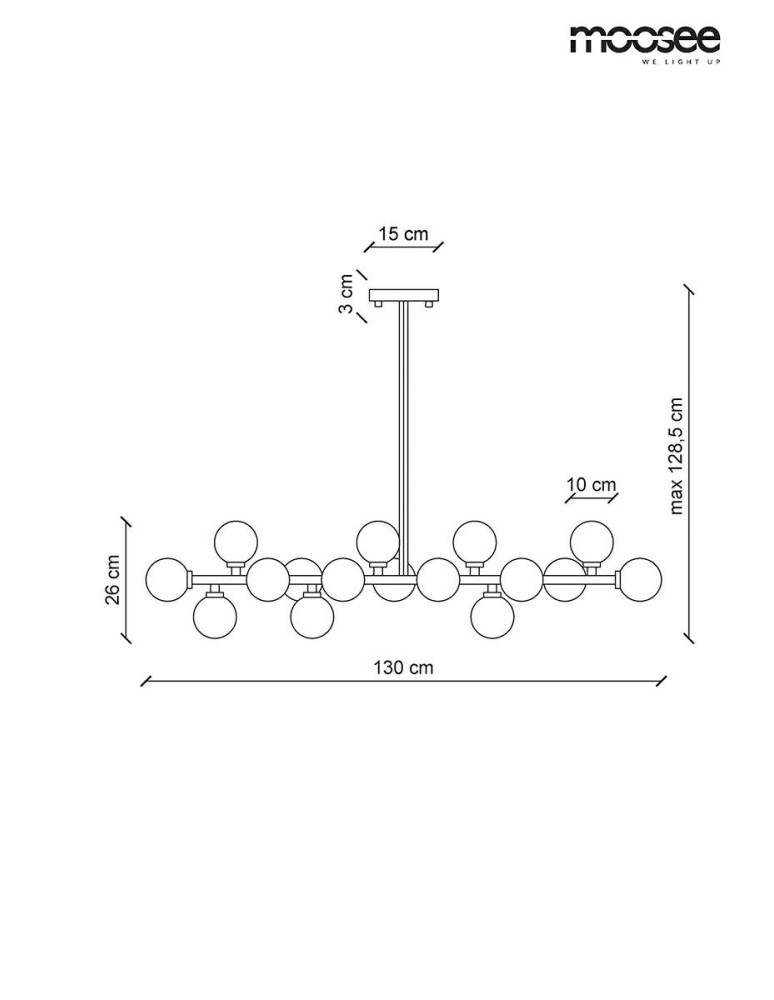 Pendant lamps - Moosee MOOSEE pendant lamp COSMO LEVEL M - black, gold (MSE010100117) - product kolory-swiatla.pl 8