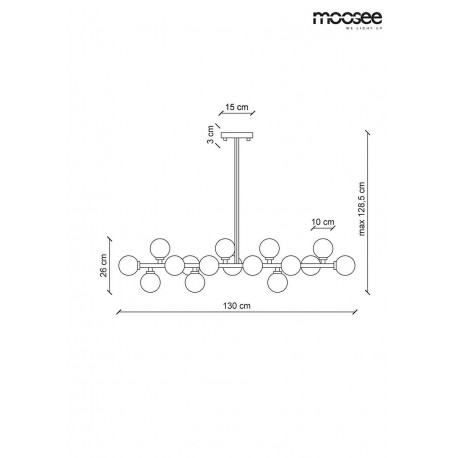 Moosee MOOSEE lampa wisząca COSMO LEVEL M - czarna, złota (MSE010100117)